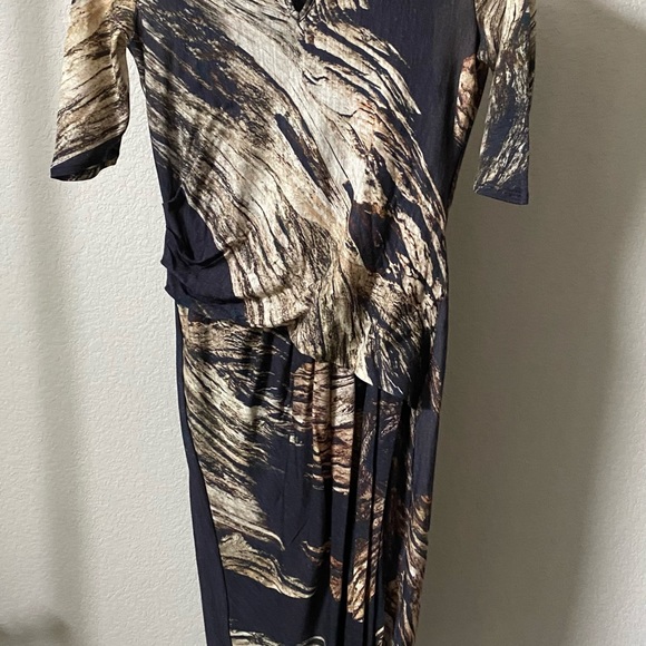 Helmut Lang Drift Drape Ruched Brown Dress S - Picture 10 of 10